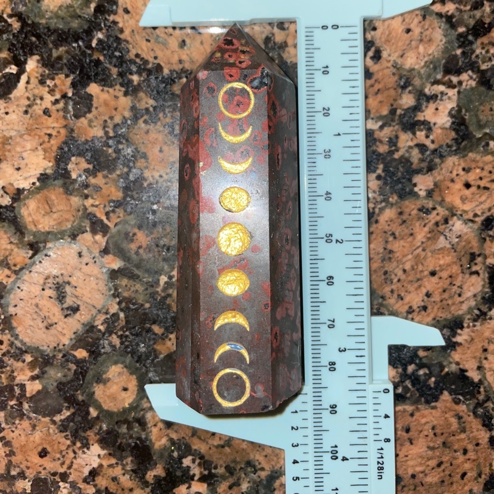 Moon phases crystal tower red jasper